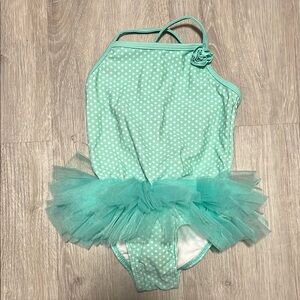 4/$20 Aqua Polka Dot Tutu Swimsuit